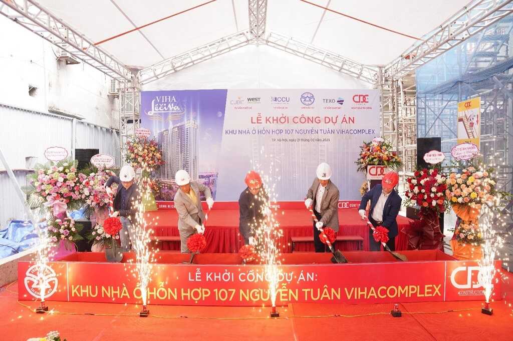 Nha thau CDC khoi cong thi cong phan cao tang va lien ke Viha Complex